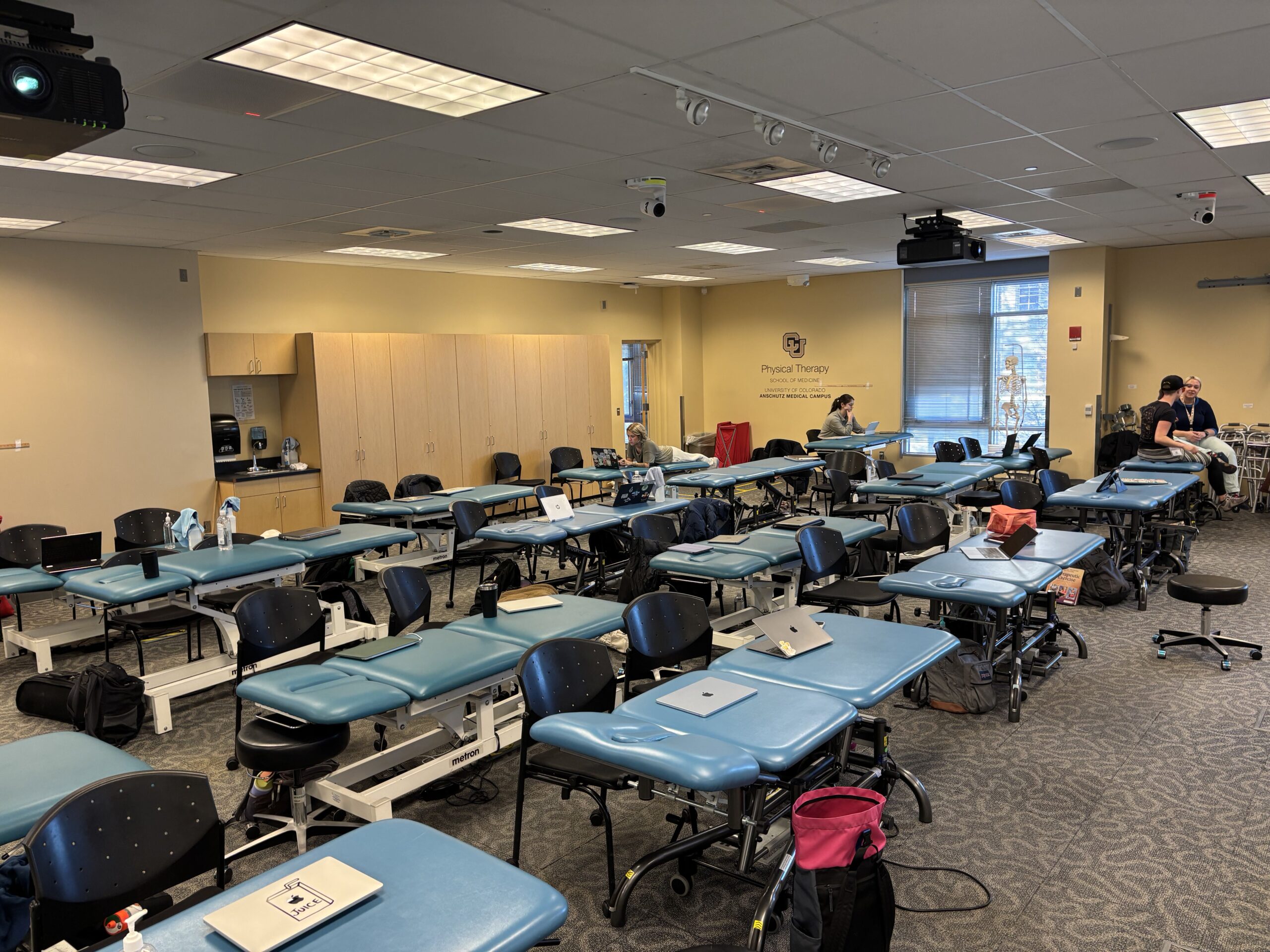 Students in a medical teaching laboratory